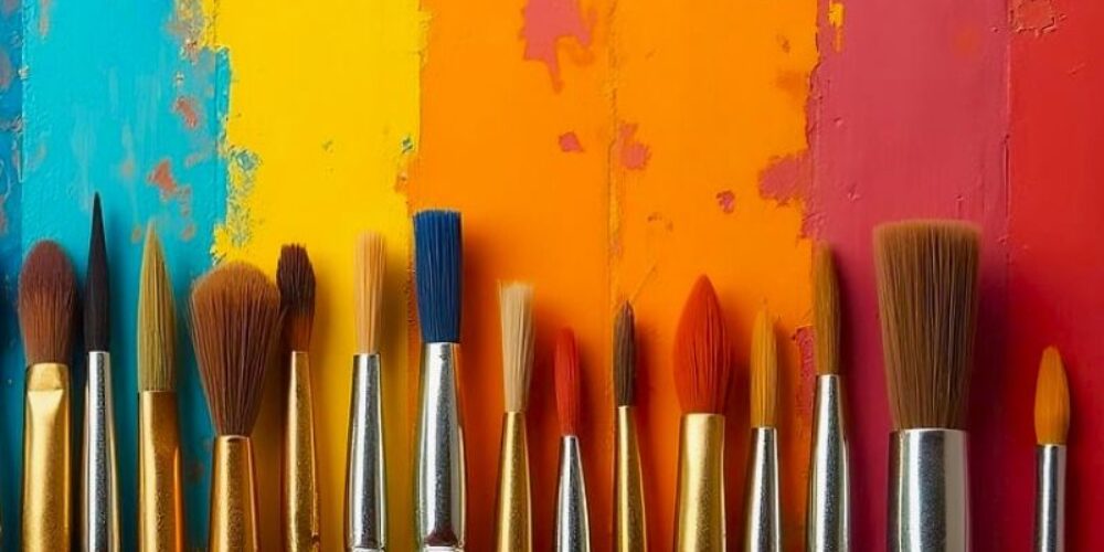 Optymistyczne kolory. Pędzle. Można namalować szczęście...