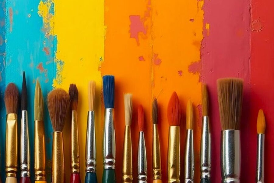Optymistyczne kolory. Pędzle. Można namalować szczęście...